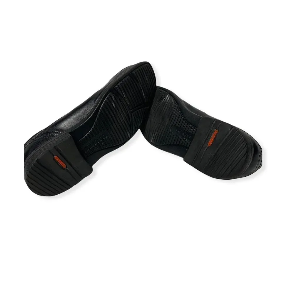 Rockport Lightweight Trutech Black Leather slip on loafer Bike Toe 8